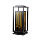 Lampe de poteau à rayures verticales en métal noir