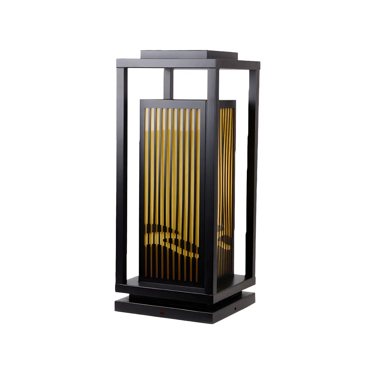 Lampe de poteau à rayures verticales en métal noir