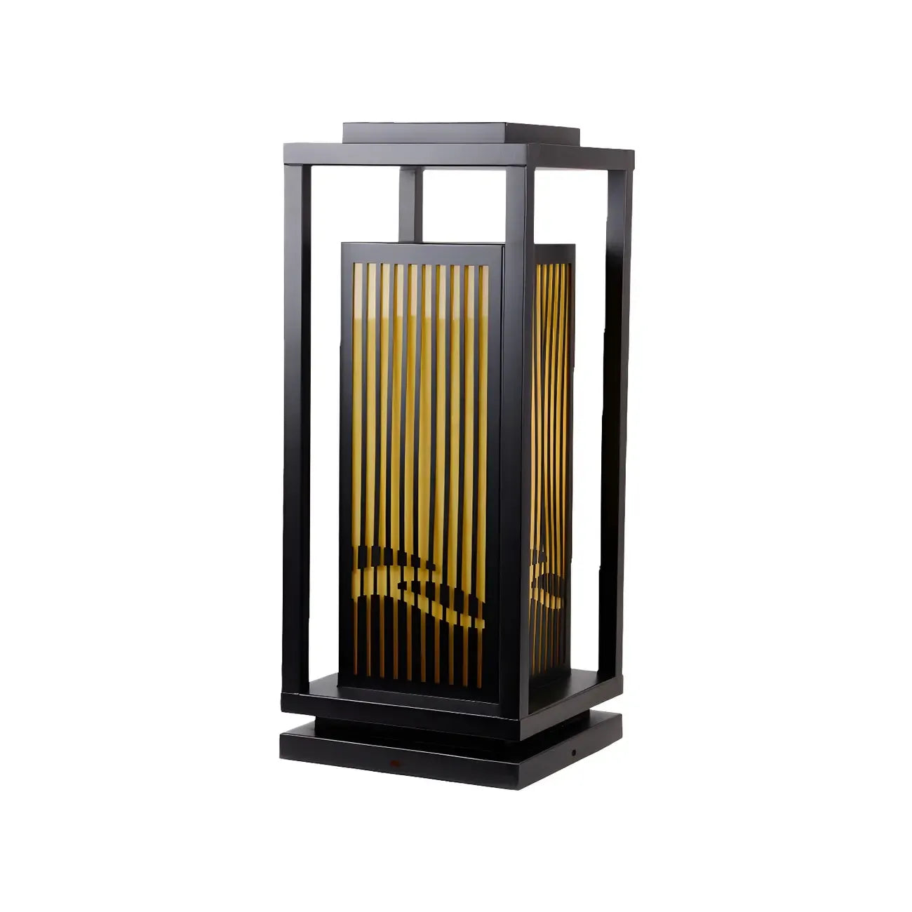 Lampe de poteau à rayures verticales en métal noir