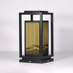 Lampe de poteau à rayures verticales en métal noir