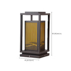 Lampe de poteau à rayures verticales en métal noir