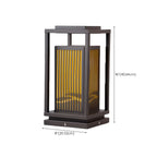 Lampe de poteau à rayures verticales en métal noir