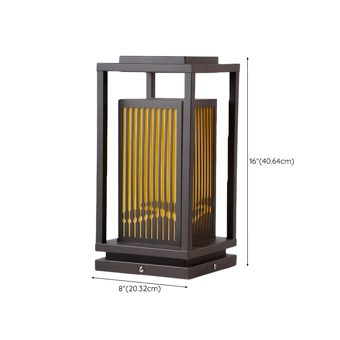 Lampe de poteau à rayures verticales en métal noir