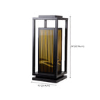 Lampe de poteau à rayures verticales en métal noir