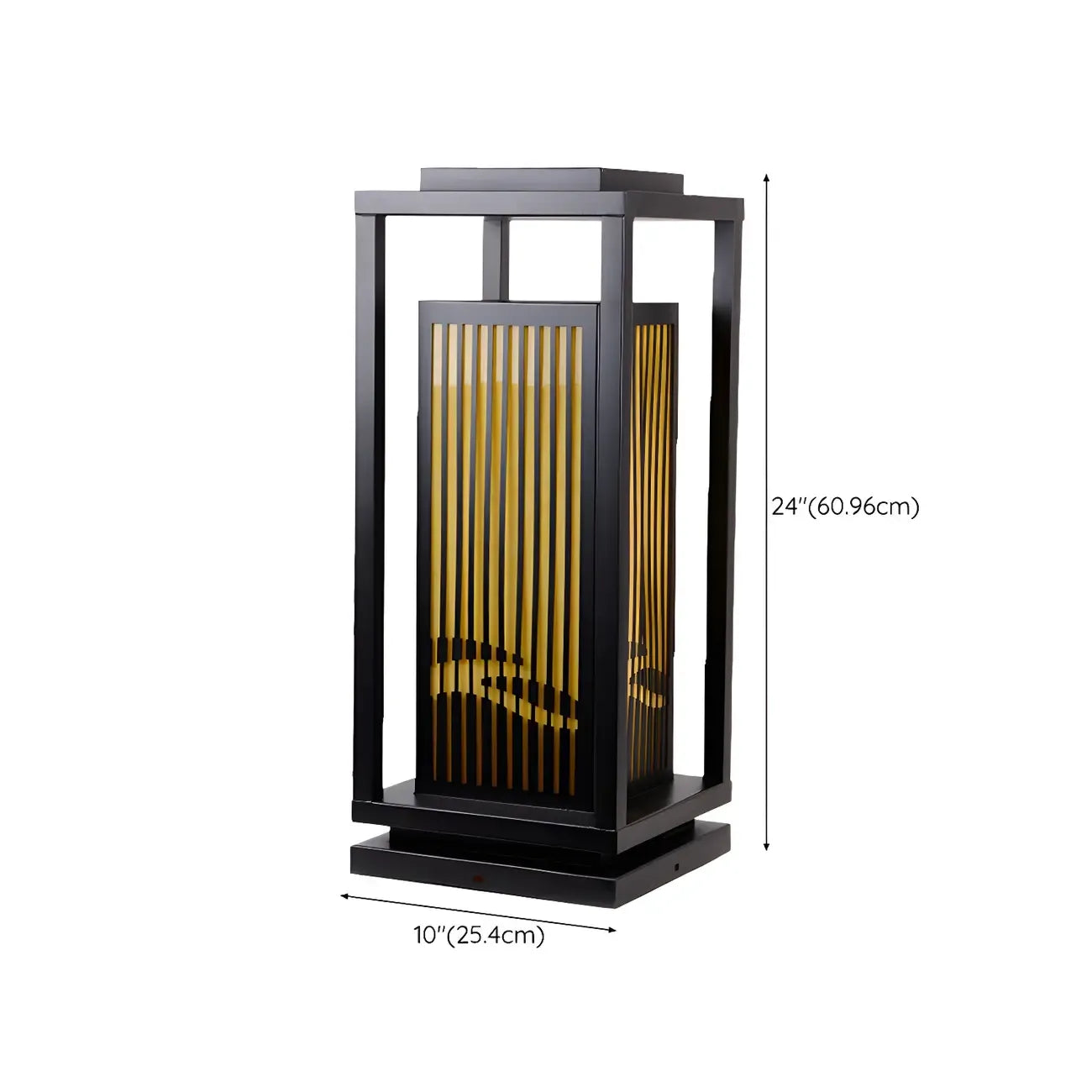 Lampe de poteau à rayures verticales en métal noir