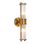 Applique murale cylindrique dorée moderne avec cristal pour salle de bain