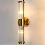Applique murale cylindrique dorée moderne avec cristal pour salle de bain