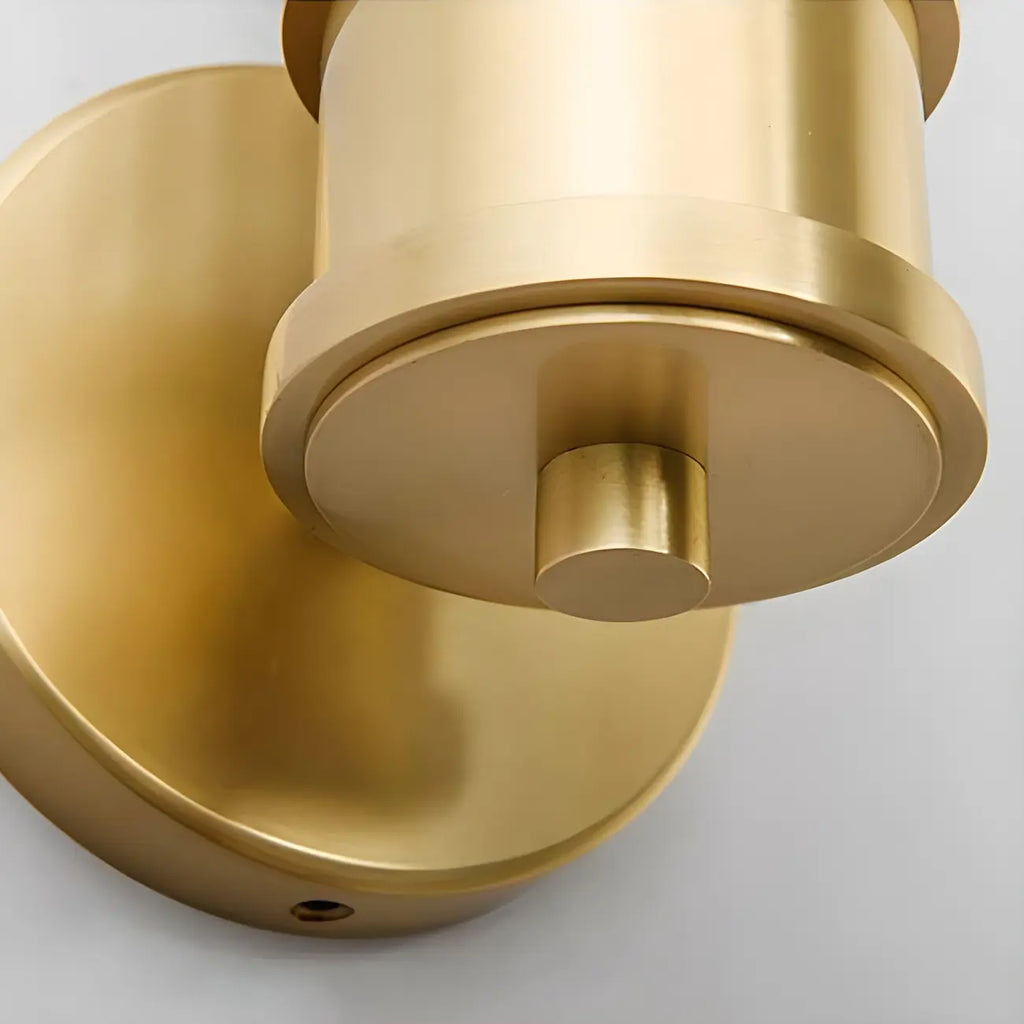 Applique murale cylindrique dorée moderne avec cristal pour salle de bain