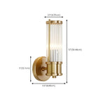 Applique murale cylindrique dorée moderne avec cristal pour salle de bain