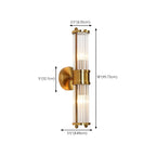 Applique murale cylindrique dorée moderne avec cristal pour salle de bain