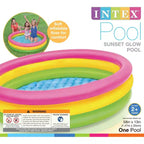 Piscine gonflable Intex 1,47 m x 33 cm pour enfants, modèle Sunset Glow, multicolore, pour jardin