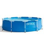 Piscine hors sol ronde INTEX Metal Frame de 3,05 m x 76 cm avec pompe de filtration de 1 250 L/h, cartouche filtrante et bâche de protection ronde