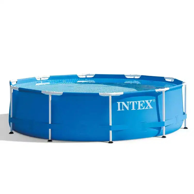 Piscine hors sol ronde INTEX Metal Frame de 3,05 m x 76 cm avec pompe de filtration de 1 250 L/h, cartouche filtrante et bâche de protection ronde