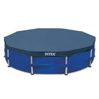 Piscine hors sol ronde INTEX Metal Frame de 3,05 m x 76 cm avec pompe de filtration de 1 250 L/h, cartouche filtrante et bâche de protection ronde