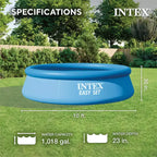 Piscine gonflable INTEX 28120EH Easy Set : 3,05m x 76cm • Matériau résistant à la perforation • Gonflage rapide • Capacité de 3853 litres • Profondeur d'eau de 58cm
