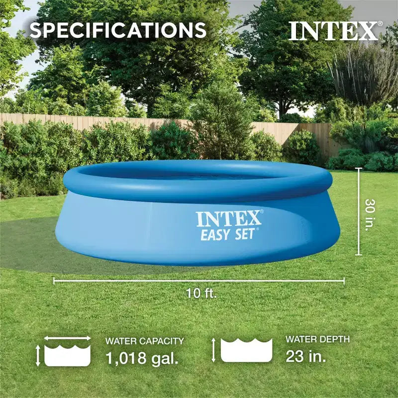 Piscine gonflable INTEX 28120EH Easy Set : 3,05m x 76cm • Matériau résistant à la perforation • Gonflage rapide • Capacité de 3853 litres • Profondeur d'eau de 58cm