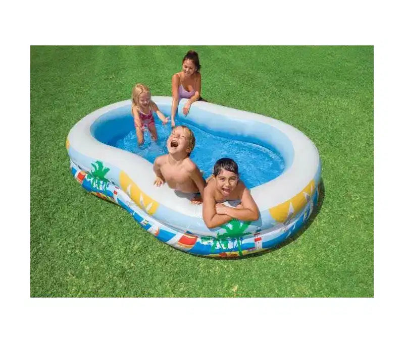 Piscine gonflable Intex Swim Center Paradise Seaside 2,59 m x 1,60 m x 46 cm avec bouchon de vidange pour un nettoyage rapide et facile