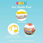 Piscine gonflable pour enfants Intex 57470EP, carrée de 1,5 m, avec pare-soleil et auvent, motif scène océanique