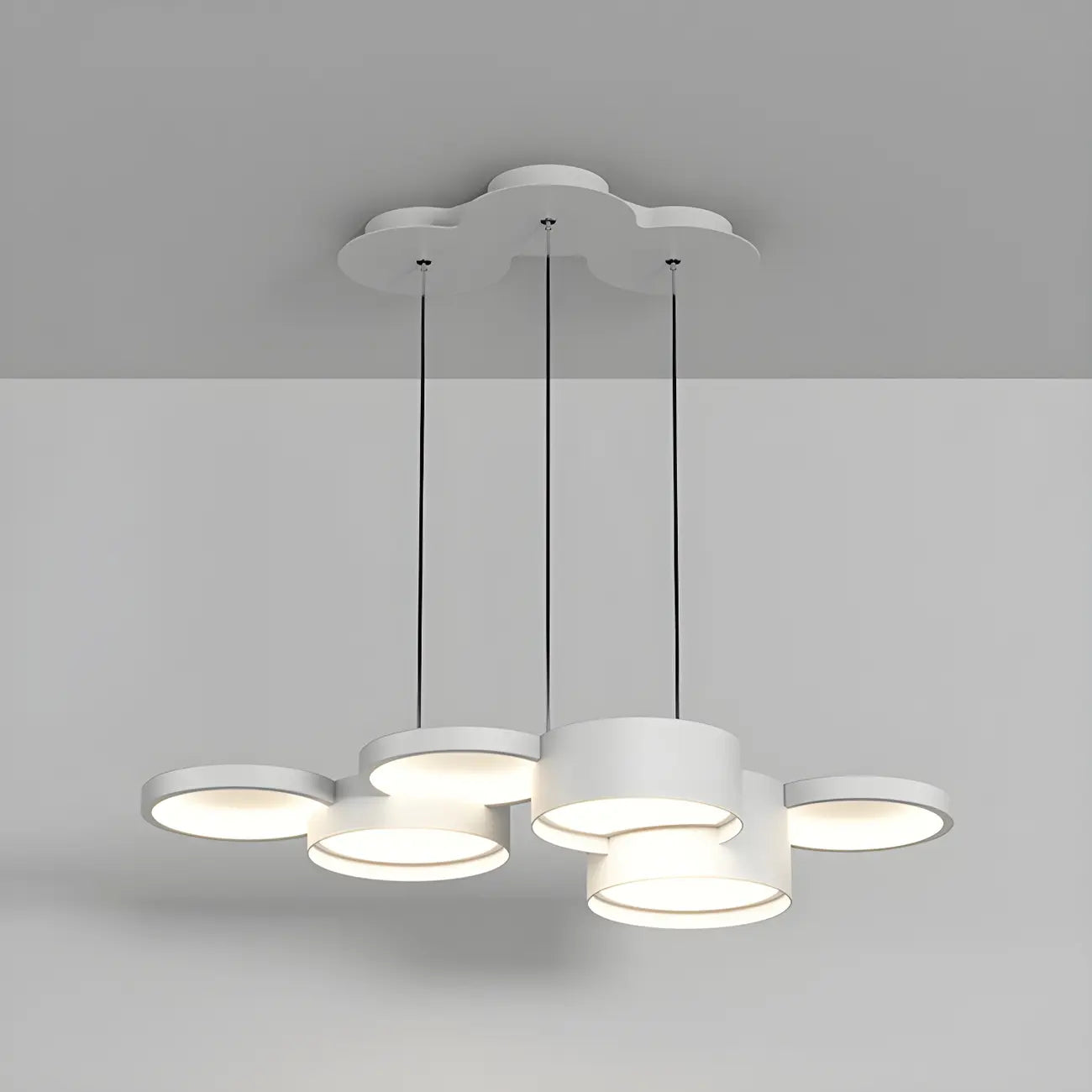 Lampadario a sospensione moderno a LED bianco a 8 luci per isola cucina