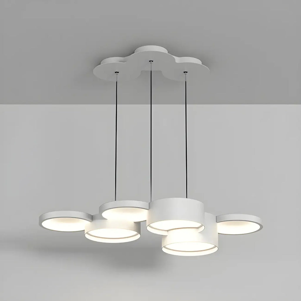 Lampadario a sospensione moderno a LED bianco a 8 luci per isola cucina