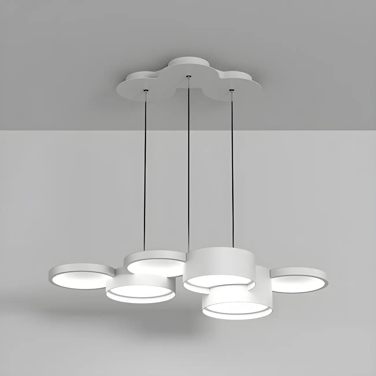 Lampadario a sospensione moderno a LED bianco a 8 luci per isola cucina