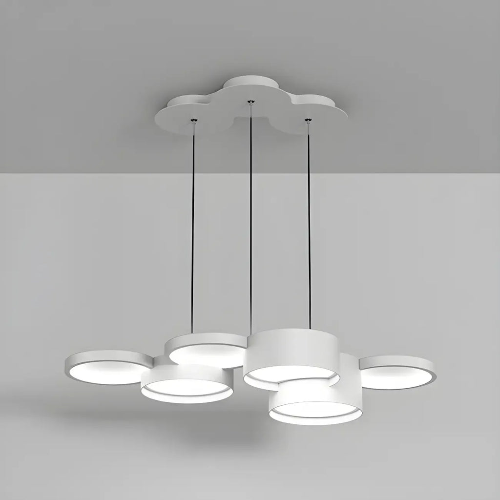 Lampadario a sospensione moderno a LED bianco a 8 luci per isola cucina