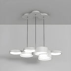 Lampadario a sospensione moderno a LED bianco a 8 luci per isola cucina