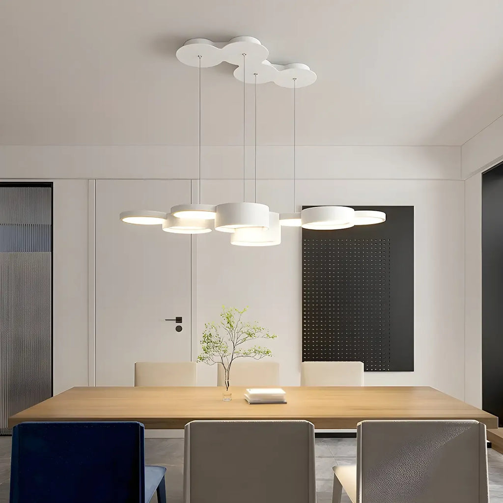 Lampadario a sospensione moderno a LED bianco a 8 luci per isola cucina