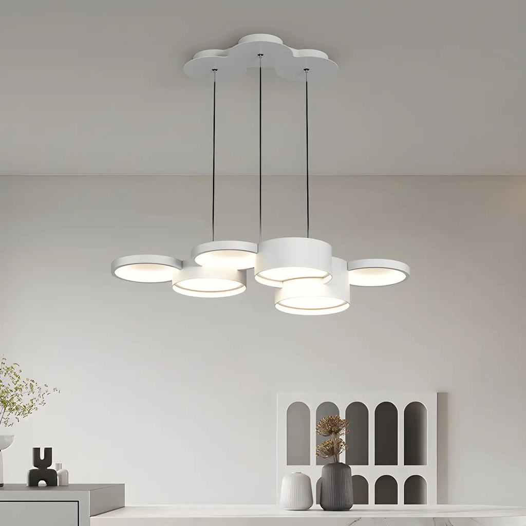 Lampadario a sospensione moderno a LED bianco a 8 luci per isola cucina