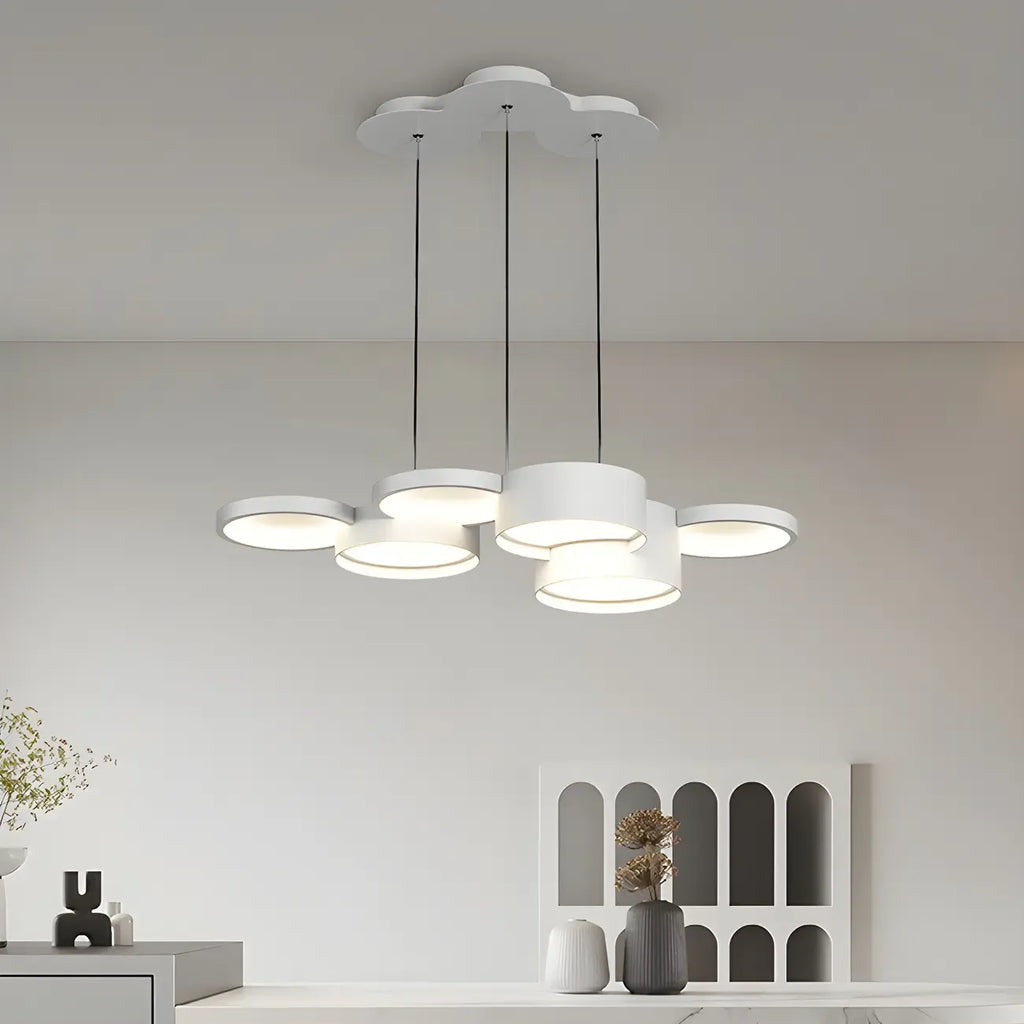 Lampadario a sospensione moderno a LED bianco a 8 luci per isola cucina