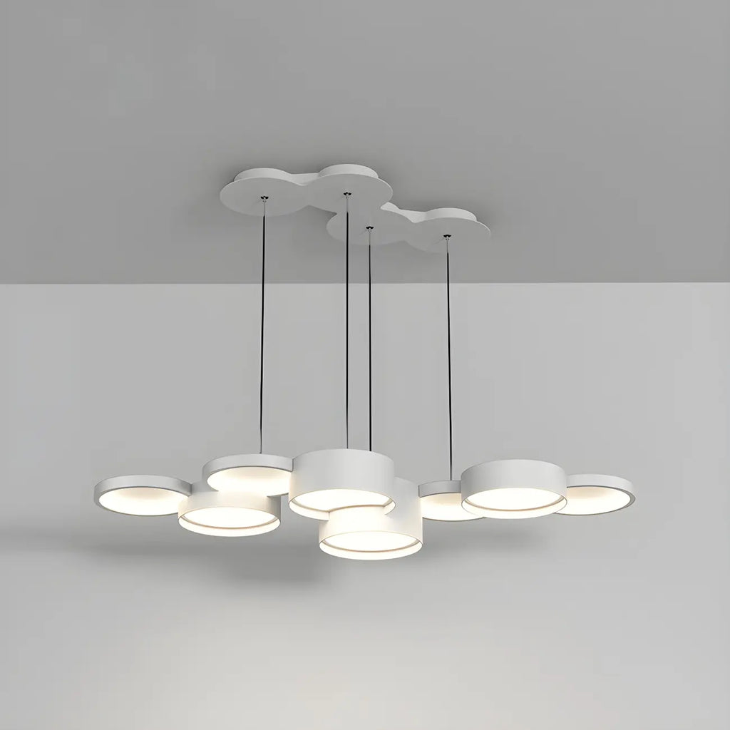 Lampadario a sospensione moderno a LED bianco a 8 luci per isola cucina