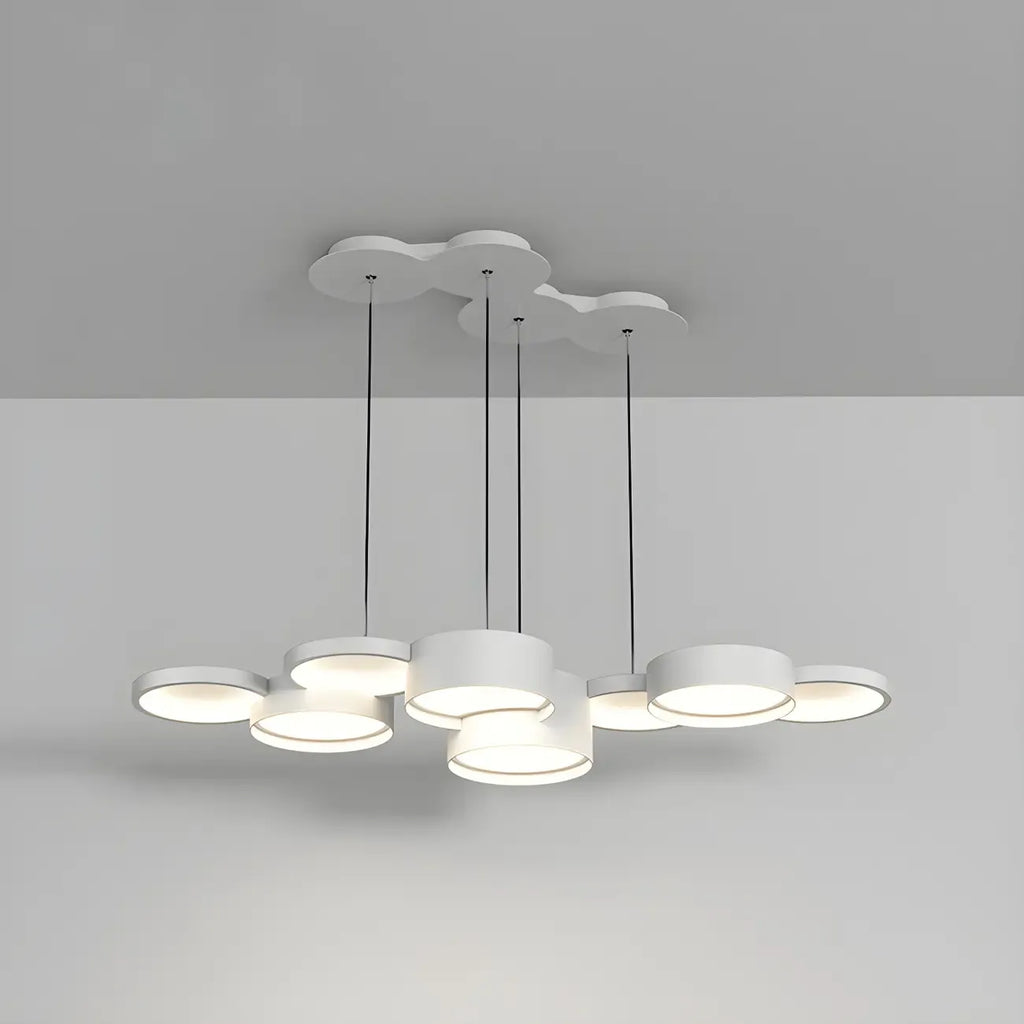 Lampadario a sospensione moderno a LED bianco a 8 luci per isola cucina