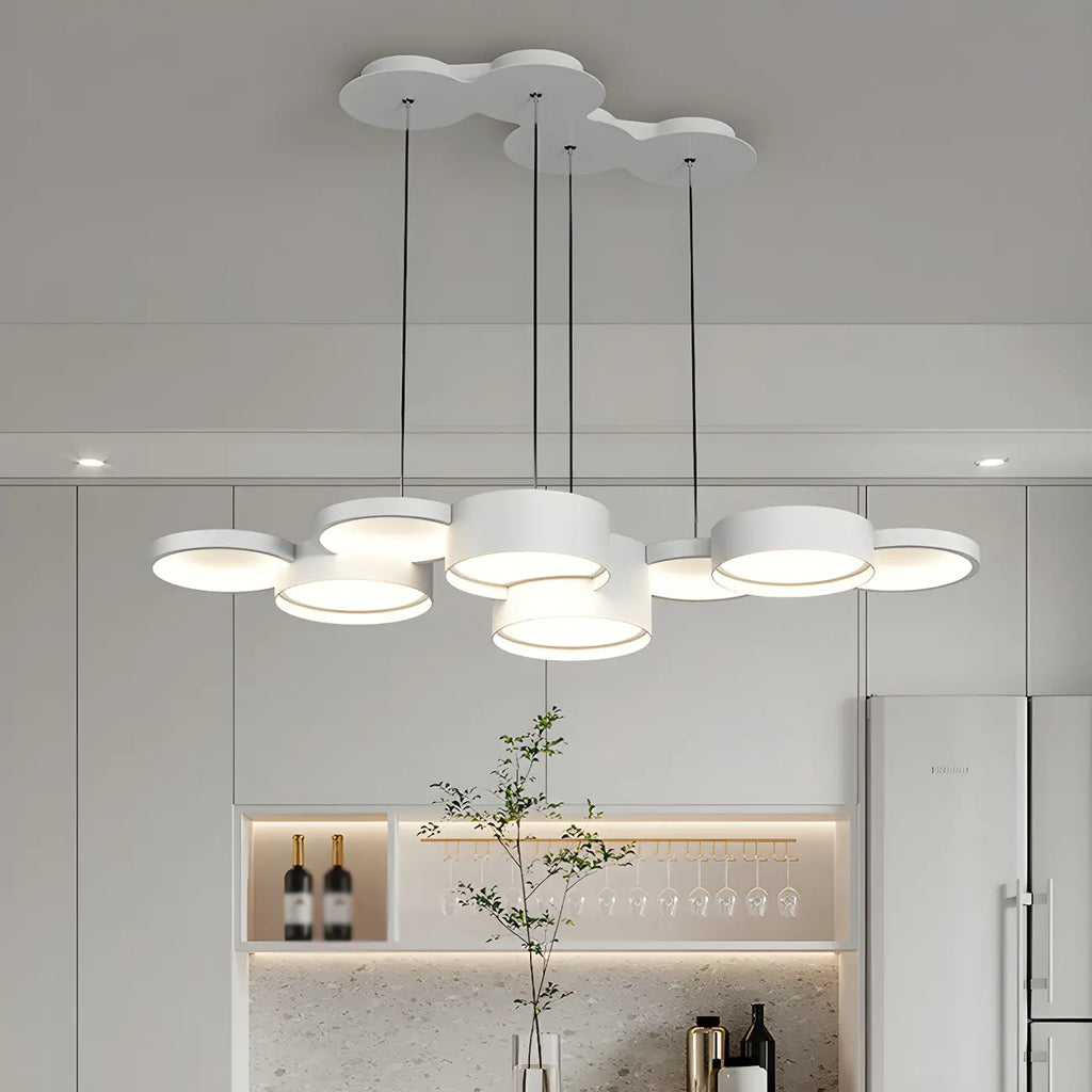 Lampadario a sospensione moderno a LED bianco a 8 luci per isola cucina