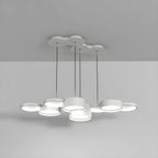 Lampadario a sospensione moderno a LED bianco a 8 luci per isola cucina