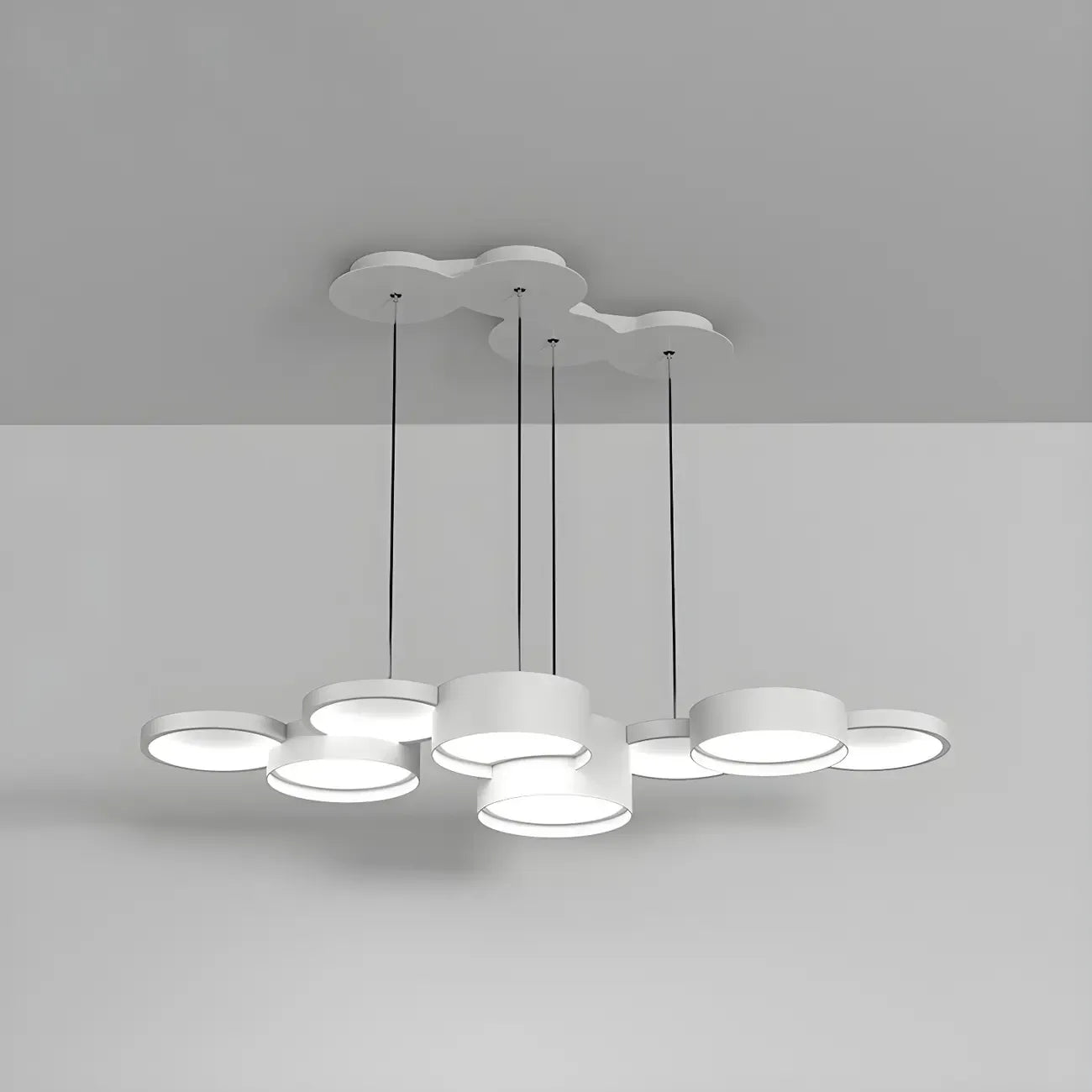 Lampadario a sospensione moderno a LED bianco a 8 luci per isola cucina