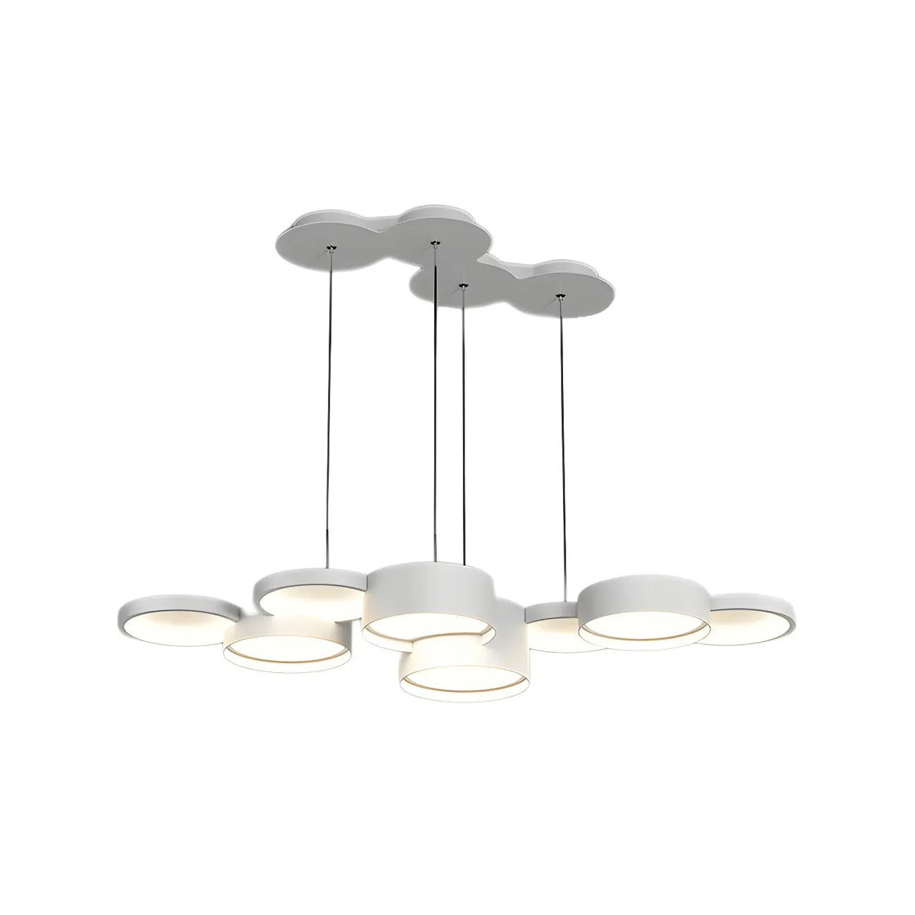 Lampadario a sospensione moderno a LED bianco a 8 luci per isola cucina