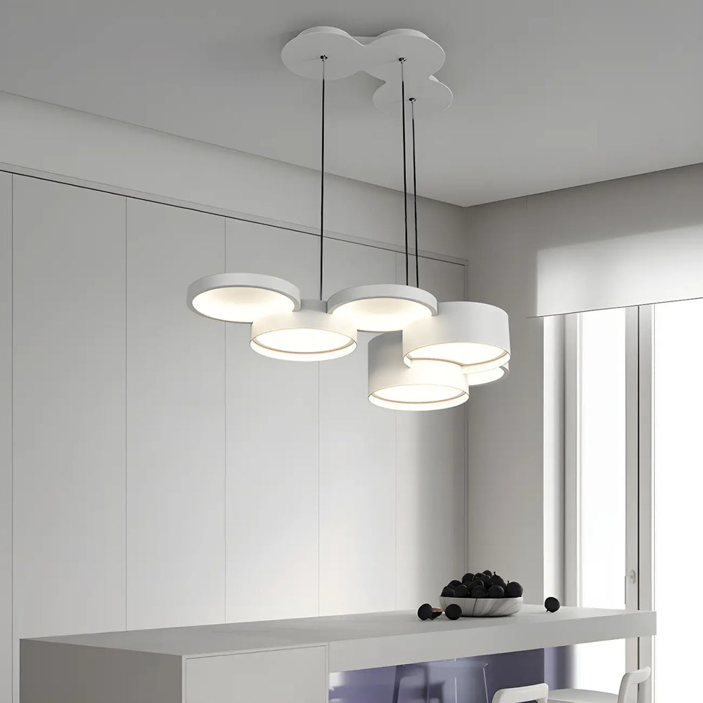 Lampadario a sospensione moderno a LED bianco a 8 luci per isola cucina
