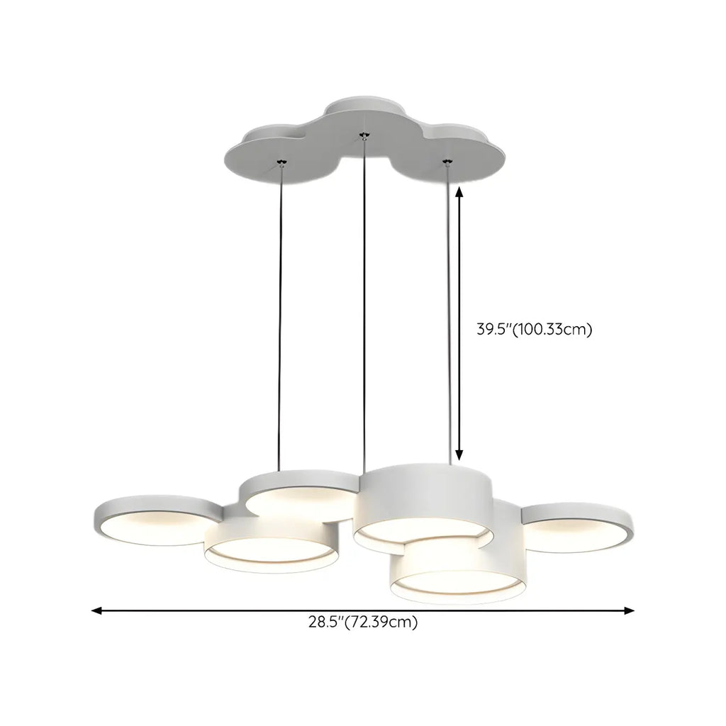 Lampadario a sospensione moderno a LED bianco a 8 luci per isola cucina