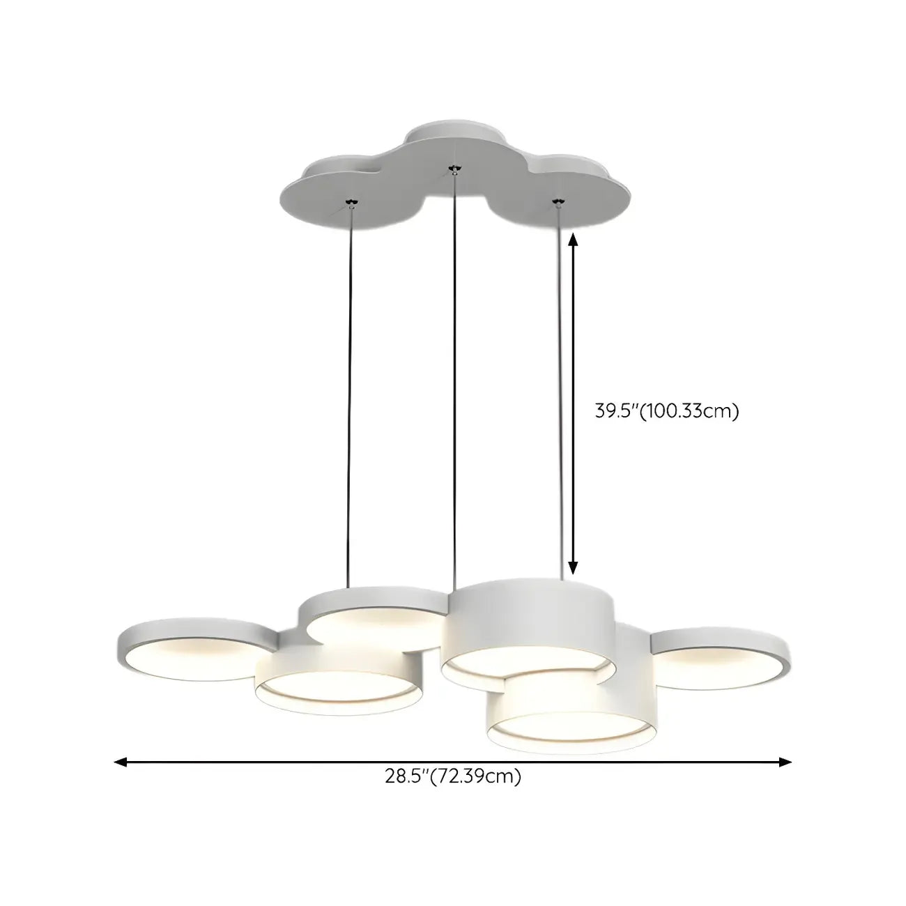 Lampadario a sospensione moderno a LED bianco a 8 luci per isola cucina