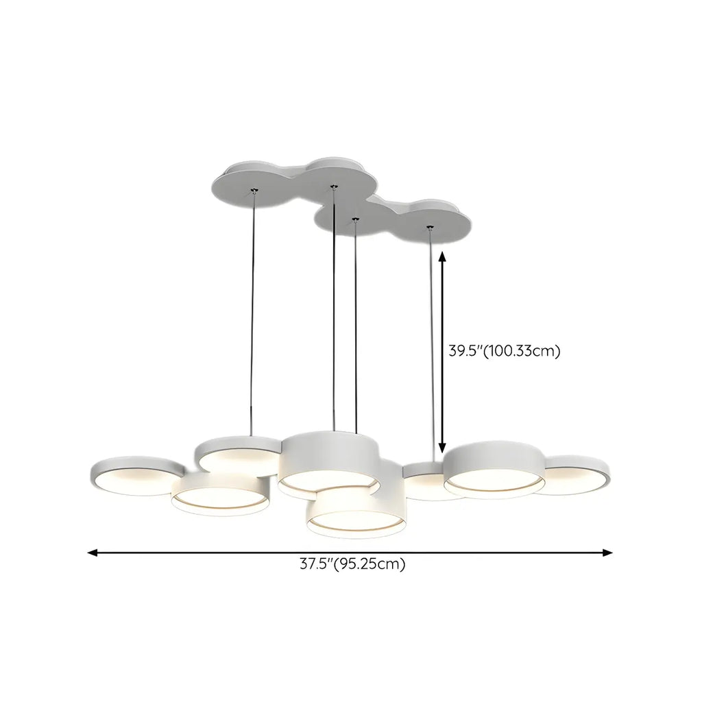 Lampadario a sospensione moderno a LED bianco a 8 luci per isola cucina