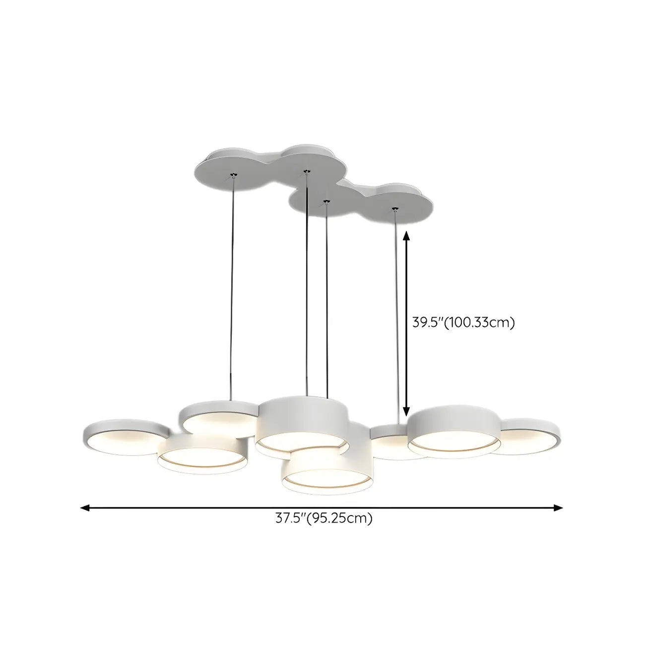 Lampadario a sospensione moderno a LED bianco a 8 luci per isola cucina
