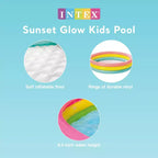 Intex 57422EP Sunset Glow 58 x 13 Piscine gonflable en vinyle à 3 anneaux pour enfants de 2 ans et plus, multicolore