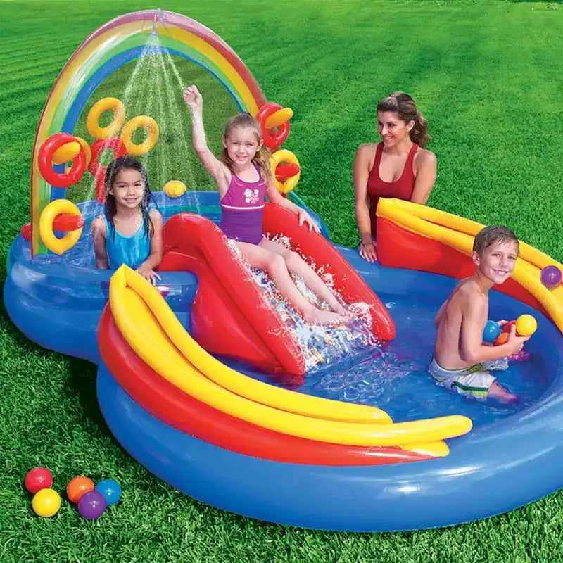 Piscine de jeu gonflable Intex 2,97 m x 1,93 m x 1,35 m Rainbow et piscine de jeu Ocean