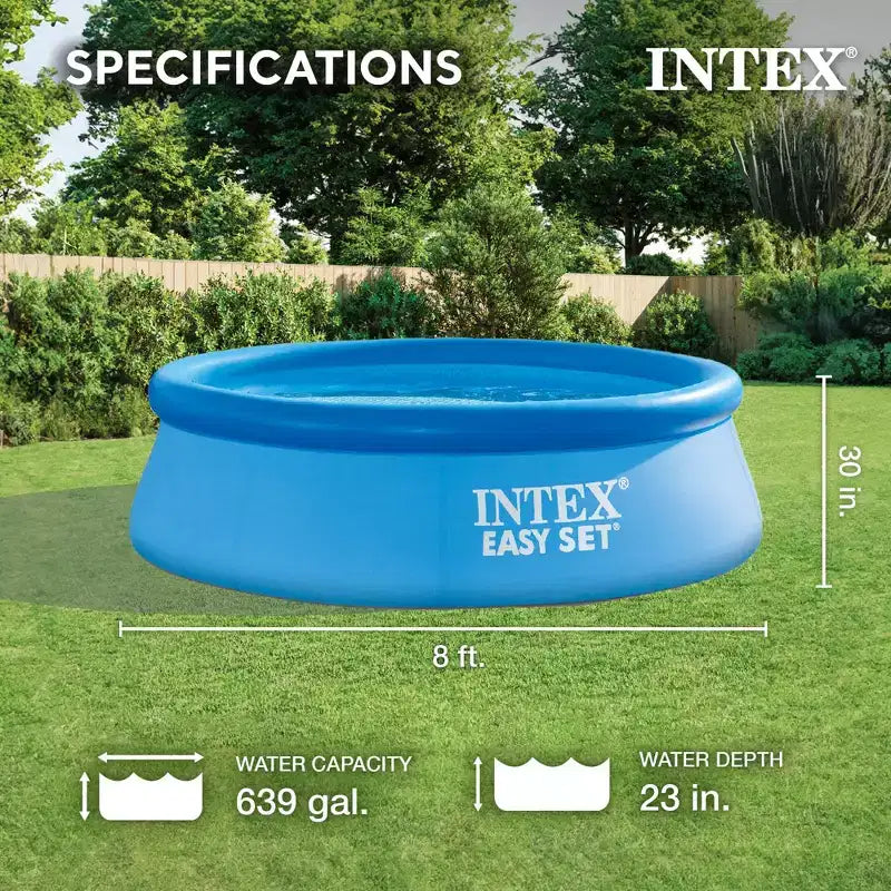 Piscine gonflable Intex Easy Set 2,44 m x 76 cm avec pompe de filtration 1250 L/h