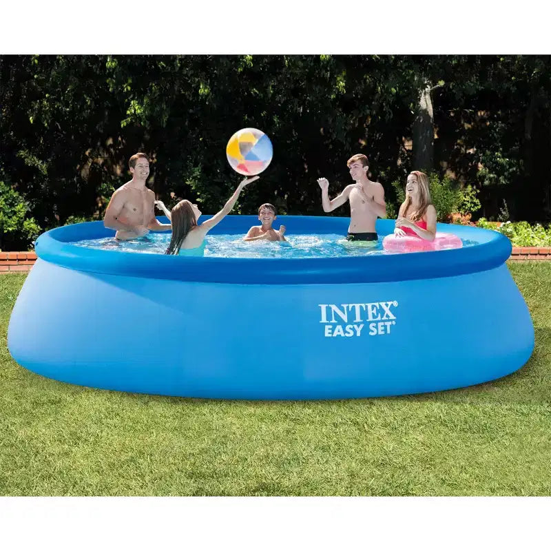 Piscine hors-sol ronde gonflable Easy Set Intex avec couverture de 4,57 m