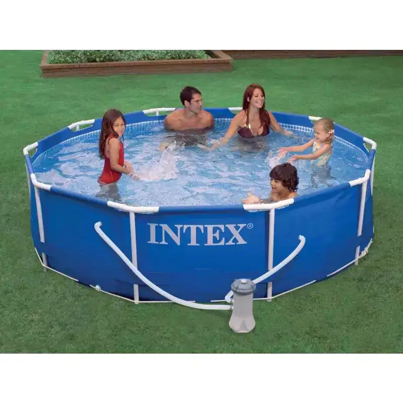 Piscine ronde hors-sol Intex 28201EH à cadre métallique de 3,05 m x 76 cm pour 4 personnes avec pompe de filtration et 6 cartouches filtrantes de rechange type H