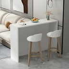 Table de bar rectangulaire blanche en bois pour salon