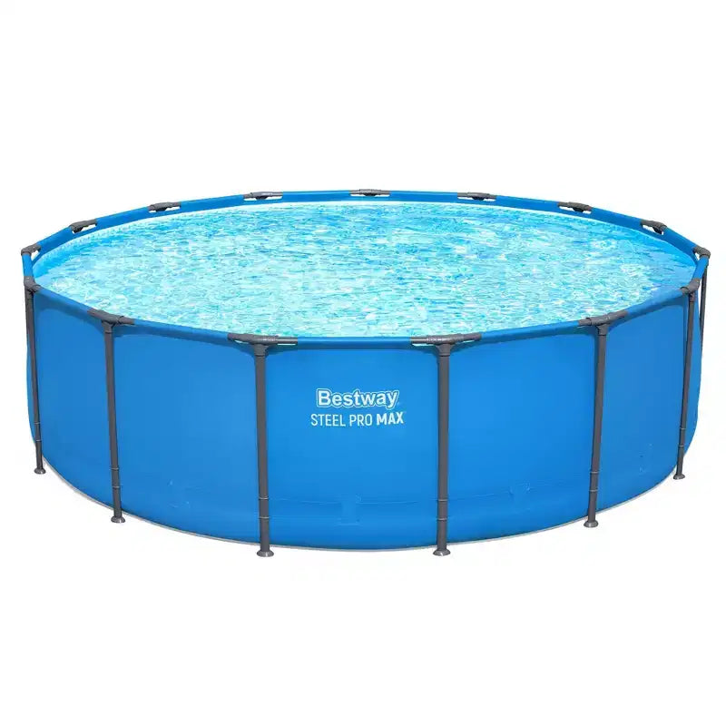 Bestway Steel Pro MAX 15' x 48 Round Above Ground Swimming Pool for Backyard