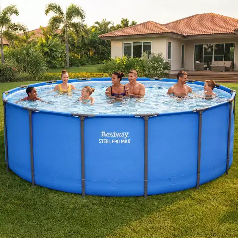 Piscine hors sol ronde Bestway Steel Pro MAX 15' x 48 pour jardin