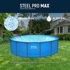 Piscine hors sol ronde Bestway Steel Pro MAX 15' x 48 pour jardin